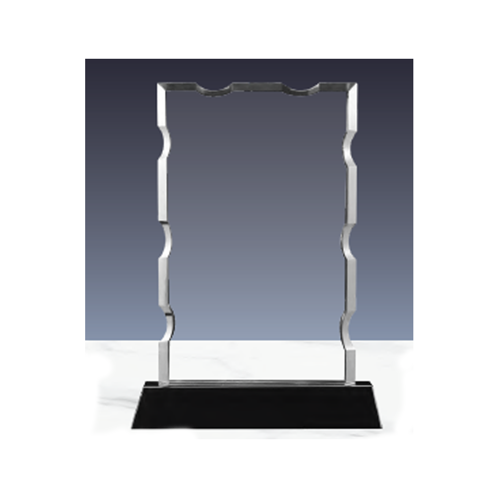 Crystal Award with Black Base – CR-04 | Premium Corporate Trophy (180 x 240 mm)