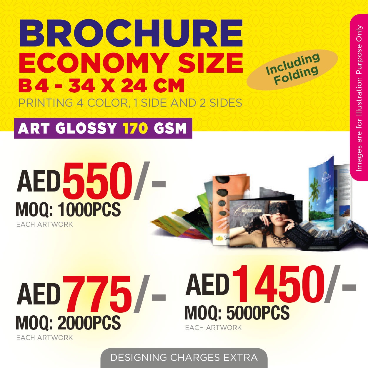 B4 Glossy Brochure Printing UAE | 170 GSM Art Glossy Paper
