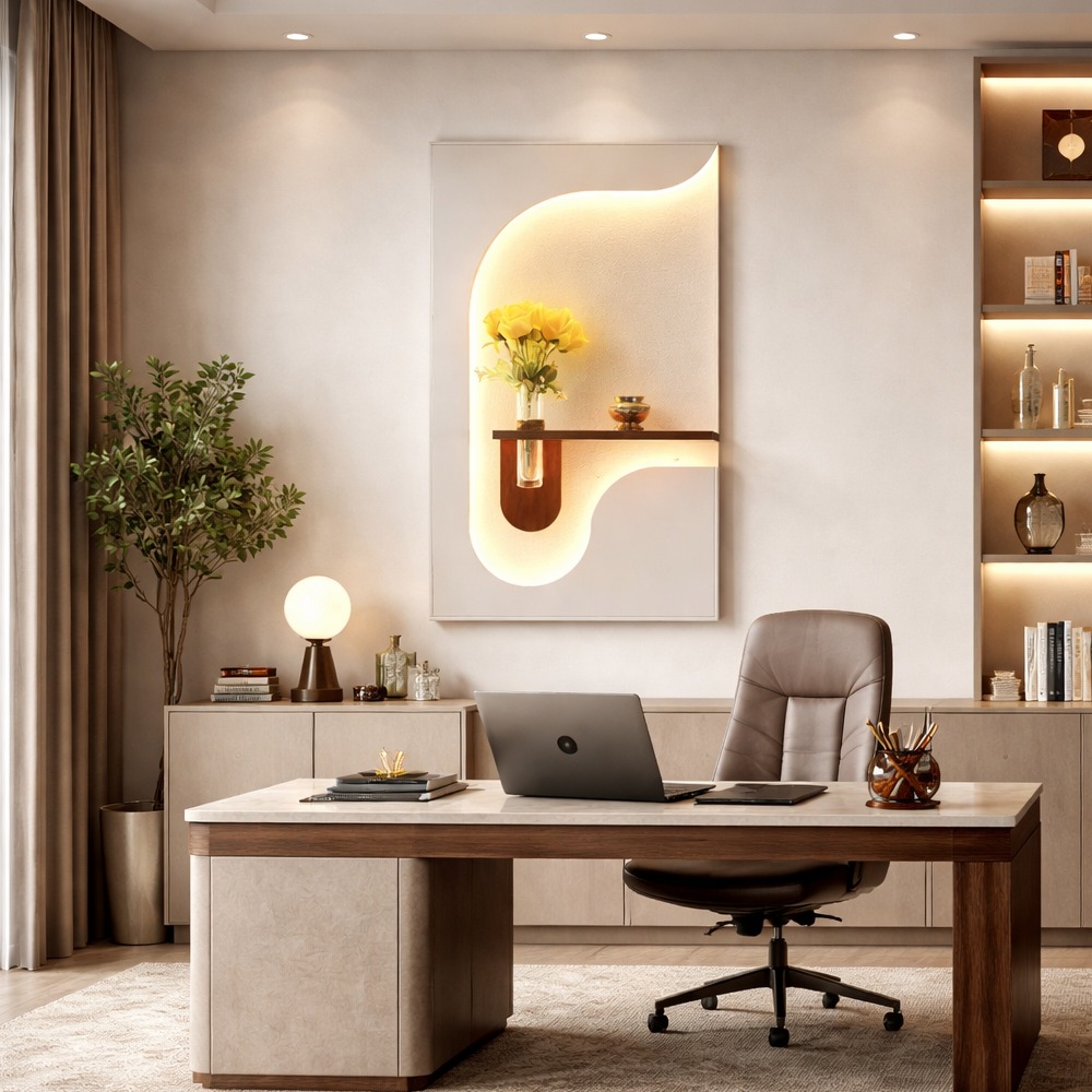 AuroGlow LED Wall Display | Luxury Lighted Shelf Panel