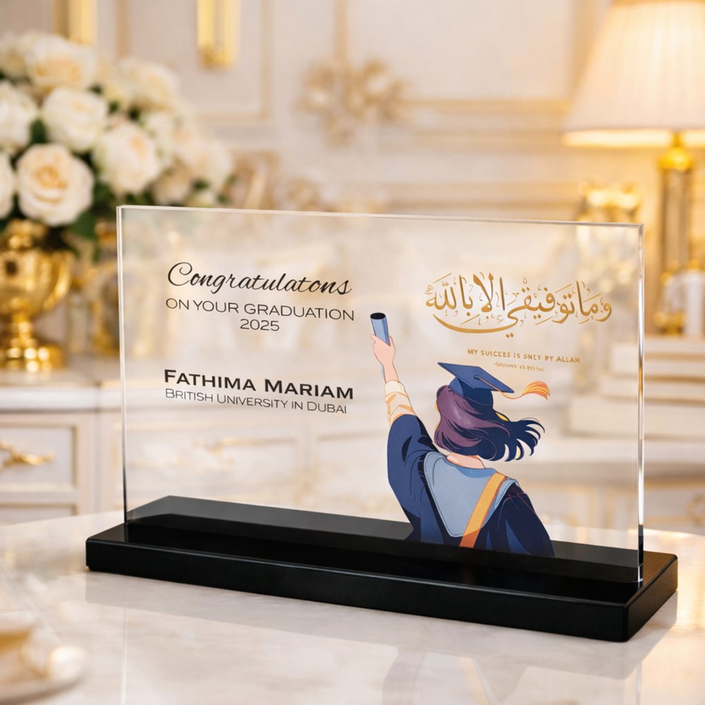 Custom Graduation Acrylic Trophy – Personalized University Award Plaque